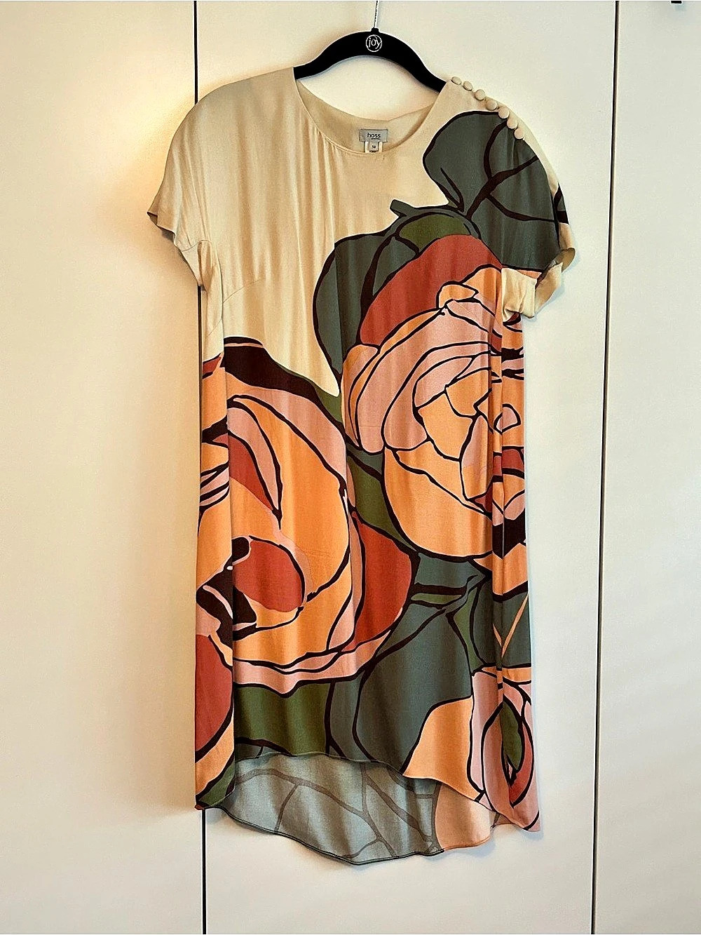 Hoss Intropia Floral Mini Dress in Cream & Orange